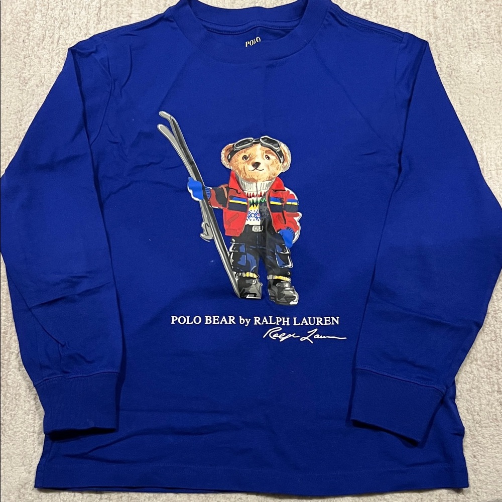 Polo by Ralph Lauren Kids Royal Blue Ski Bear Shirt